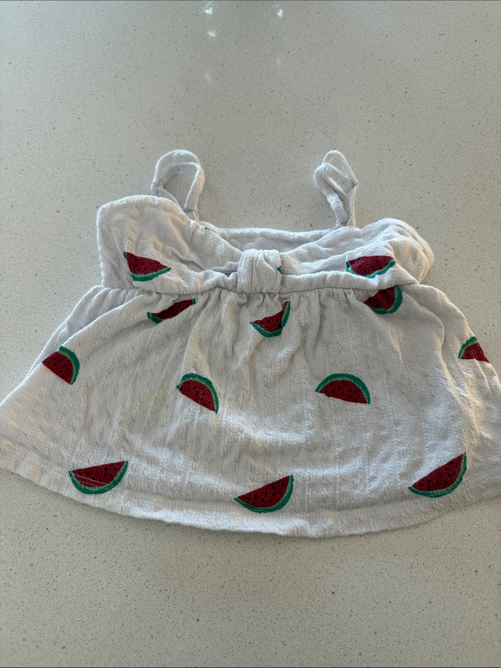 Old Navy White Tank Top with Red and Green Watermelon Motif